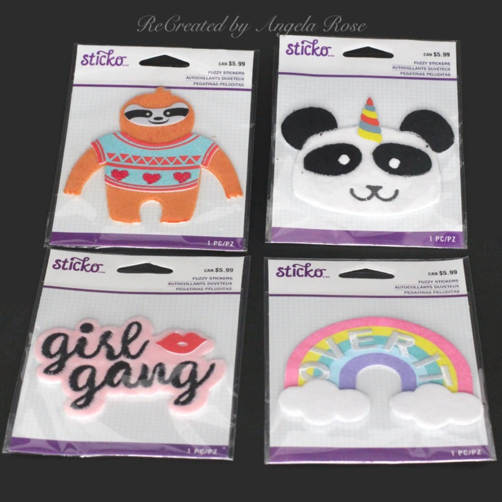 Fuzzy Stickers Lot of 4